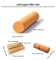Rodillo de Masaje de Corcho Ecológico de 40 cm, Más Vendido, con Logotipo Personalizado para Yoga, Masaje de Pies, Cuerpo, Piernas, Cabeza y Brazos