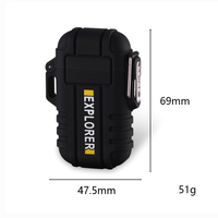 Briquet USB personnalisé Briquet étanche rechargeable Briquet électrique portable double Arc X Plasma étanche pour l'extérieur