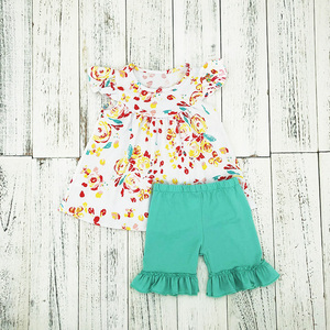 Bebé Niñas Ropa de verano <span class=keywords><strong>flor</strong></span> perla vestido de pantalones cortos niños <span class=keywords><strong>Boutique</strong></span> trajes ropa - Product Image 4