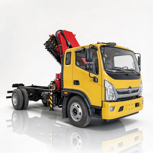 รถยกพ่วงแบบแบนยี่ห้อ Foton พร้อมเครนแขนพับได้ Hongchang Tianma 6.3 ตัน สำหรับงานก่อสร้าง - Product Image 2