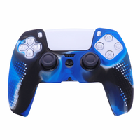 Peau de protection en silicone pour manette PS5 Style d'impression de jeu multiple Coque en caoutchouc Fonction lumineuse Type de pouce Sac PC