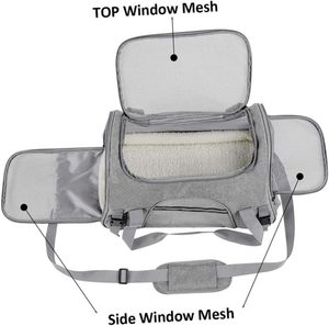 Foldable Nylon Pet Carrier Bag <b>Cat</b> and Dog <b>Backpack</b> with Zipper Closure Portable Breathable Rubber Mesh <b>Cat</b> Dog <b>Backpacks</b> - Product Image 3