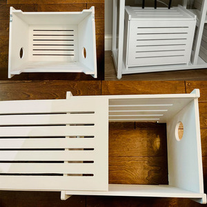 Grande boîte de rangement pour routeur sans fil en bois massif, organisateur de routeur WiFi mural, étagère de rangement pour câbles électriques, boîte de blindage - Product Image 3