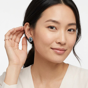 Diamond <b>Stud</b> <b>Earrings</b> 1.87 Cttw Round Cut White And <b>Blue</b> Halo Cluster 925 Sterling Silver Women's Everyday Wear - Product Image 3
