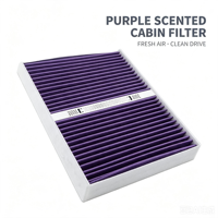 Filtre d'habitacle avec parfum aromatique pour BYD Atto 3 / Yuan Plus EV, filtre à charbon actif violet pour climatisation