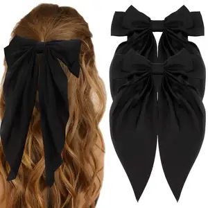 Große Haarbänder übergroße Schwanzhaar-Gürtel Band Metallclips Bowknot ästhetische Bogen Haarzubehör für Damen Mädchen