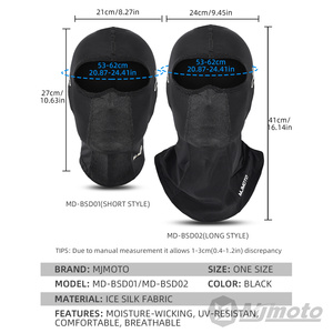 <span class=keywords><strong>Passamontagna</strong></span> Integrale Estivo da Uomo per <span class=keywords><strong>Moto</strong></span> con Protezione UV Copriviso da Ciclismo Accessorio Sottocasco Unisex con Protezione per il Collo - Product Image 3