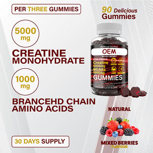 Creatine Gummies 5000mg Creatine Monohydraat 1000mg BCAA's per portie - Kauwbaar, vegan, suikervrij, gemengde bessensmaak - Product Image 2