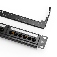 Panel Patch Jaringan 24 Port UTP RJ45 Cat5e Cat6 Cat6a 1U 19 Inch Baja Tebal Harga Ekonomis