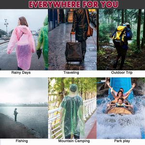 Factory Custom Printed Plastic Unisex Universal Waterproof <b>Disposable</b> Camping Hiking Travelling Emergency Rain <b>Ponchos</b> Girls - Product Image 4