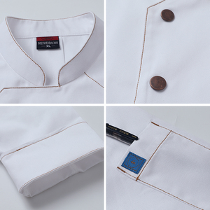 เสื้อโค้ทเชฟแขนยาวสำหรับใช้ในห้องครัวโรงแรมโลโก้ออกแบบได้ตามต้องการ - Product Image 4