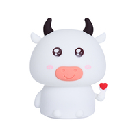 Lampe en silicone Kawaii en forme de vache, lampe tactile en silicone RGB, veilleuse pour enfants, bébés, jouet doux pour enfants, lampe LED pour chambre à coucher