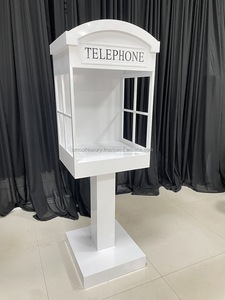 Cabine téléphonique londonienne blanche antique en métal, prix d'usine, pour décorations d'événements de mariage - Product Image 3