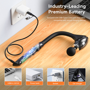 Deep Tissue Massage Gun with Extension Long Handle Handheld <strong>Back</strong> <strong>Massager</strong> High Frequency Metal Massage Gun for Pain Relief - Product Image 6