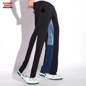 Pantalon de survêtement large personnalisé 450 GSM pour homme, coupe oversize avec patch brodé, en molleton bouclette, style baggy - Product Image 1