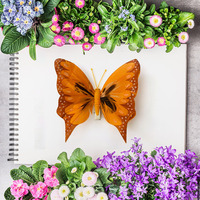 Mariposa Artificial realista para decoración de boda, pluma de simulación 3D de 12cm