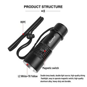 Đèn Pin <span class=keywords><strong>LED</strong></span> Dưới Nước Đèn <span class=keywords><strong>LED</strong></span> Màu Trắng + Vàng Trong Một Công Tắc Từ Tính Chống Nước Đèn Pin Lặn Vui Nhộn Miễn Phí - Product Image 2