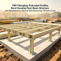 Profils en fibre de verre pultrudés FRP pour la construction de poutres de plancher de logements ruraux, faible entretien, robustes, infrastructure de fabrication solide