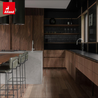 Meubles Allandcabinet, armoire de rangement en placage de noyer à grain fluide, grandes armoires de cuisine pour la maison de Chicago