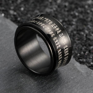 Golden Taiyi Mantra Stainless Steel <b>Ring</b> With Yin Yang Diagram For Men Jewelry Gift - Product Image 3