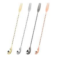 TOPIN Outils de bar de haute qualité, accessoires de bar pour barman, cuillère à cocktail en acier inoxydable professionnelle, cuillère à cocktail en forme de larme, 30 cm