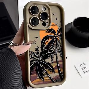 Thời trang mới hoàng hôn cây dừa giá bán buôn Tùy chỉnh hình ảnh logo TPU trường hợp điện thoại cho Iphone 17 không khí 16 15 14 13 12 Pro Max - Product Image 4
