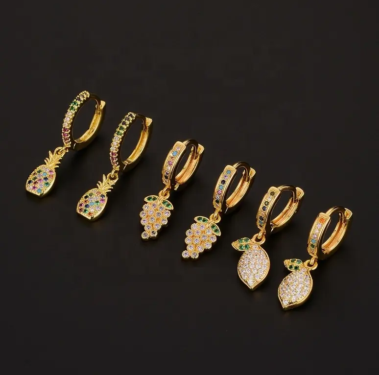Gaby new design brass earrings cute fruit design dangle earring fashion earrings trend 2022 piercing jewelry