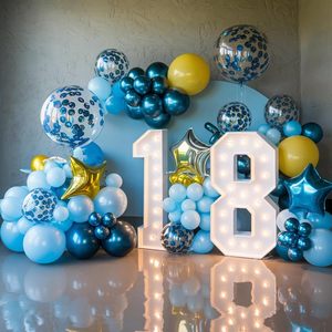 Juego de Globos Metálicos Dorados, Azules y <span class=keywords><strong>Amarillos</strong></span> para Decoración de Fiestas Temáticas de Dibujos Animados, Baby Shower, Aniversario, Cumpleaños, Boda - Product Image 6