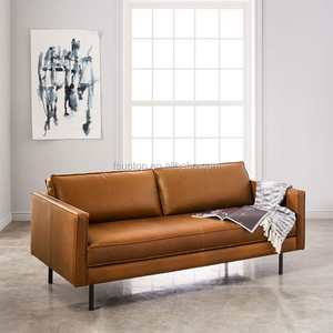 Modern Popular Living Room Sectional Sofa Villa Home <strong>Brown</strong> Leather Sofa - Product Image 4