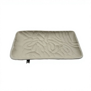 Cast Metal Decorative Tray Organic Wavy Raised Pattern Premium Serving Platter and <b>Planter</b> Base Modern Home Decor WB INC India - Product Image 1