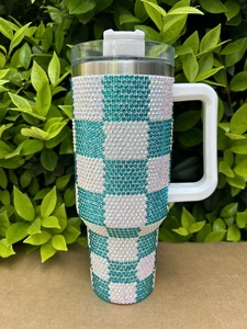 Vasos de diamantes de imitación de Mardi Gras Bling de acero inoxidable de 40oz, tazas de diamantes de imitación de Carnaval Mambo personalizadas para regalos de vacaciones - Product Image 2