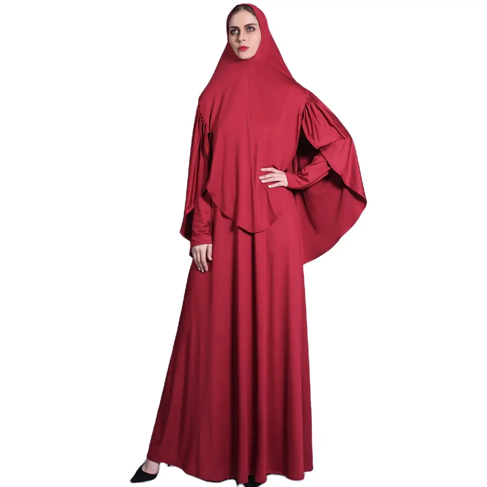 Vestido árabe de caftán con hijab para Ramadán, ropa con capucha para oración islámica, accesorios, hijab largo, abaya