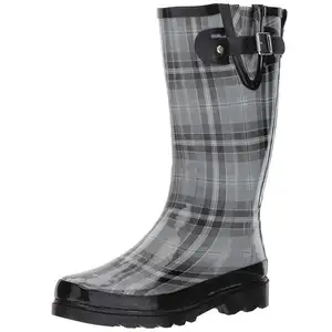 Stivali di gomma antiscivolo stampati impermeabili stivali da pioggia in gomma stivali da pioggia leggeri per le donne