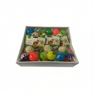 Toy Ball Set For Dogs 12Pcs Colorful Pet Play Toys With Rope And Plastic Balls - Product Image 1