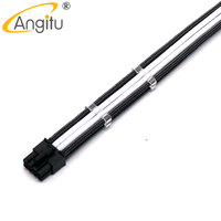 Angitu adaptor PSU Premium, Cable-30cm ekstensi PC PCIE 18awg 8Pin adapter VGA/GPU 8Pin ke 6 + 2Pin