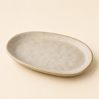 Commerciële keramische bord, crèmewit gespikkeld steengoed, 6,5 inch, vaatwasserbestendig, magnetronbestendig, voor restaurantketens