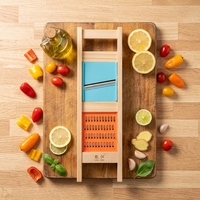 Professionele handmatige mandoline van massief hout, 2-in-1, 4,5 mm extra grote julienne groentesnijder, keuken gadget, verpakt in doos