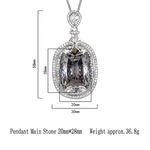 Wholesale 12*16mm Black Gray Cubic Zirconia Eco-friendly <b>Copper</b> Pendant Jewelry Vintage Locket Necklace for Women Daily Wear - Product Image 3