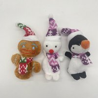 Vente en gros Jouet de Noël pour le Nouvel An Mini animal Père Noël wapiti bonhomme de neige Pingouin marionnettes à doigt poupée peluche