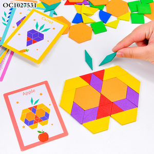 Rompecabezas Montessori Tangram Unisex, 120 Uds., Panel geométrico de madera a juego, juguete de madera para educación temprana para niños de 5 a 7 años - Product Image 3