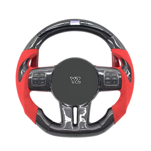 Volante Deportivo de Fibra de Carbono Real Personalizado YZ para <span class=keywords><strong>Dodge</strong></span> Charger <span class=keywords><strong>Challenger</strong></span> <span class=keywords><strong>SRT8</strong></span> Jeep Grand Cherokee 2012-2014 - Product Image 1