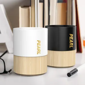 250ml 8oz Increase Water Intake One Hand Operation Easy to Clean Ceramic Bamboo BPA Free Ceramic Bamboo Cups