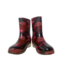 Belle cheville imperméable et à l'extérieur antidérapant jardin PVC bottes de pluie pour les femmes