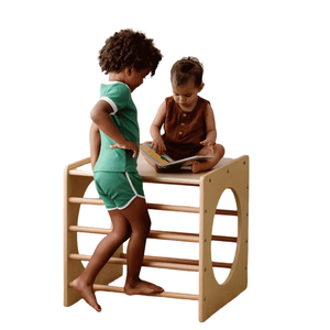 <span class=keywords><strong>Arche</strong></span> en <span class=keywords><strong>bois</strong></span> pour enfants, cadre d'escalade triangulaire avec toboggan, ensemble d'arbres pour plantes grimpantes - Product Image 1