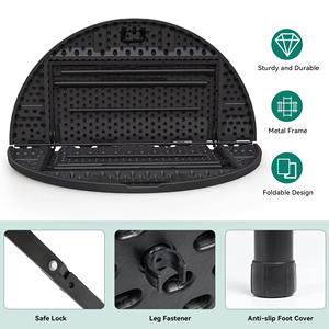 Mesa plegable redonda de <span class=keywords><strong>48</strong></span> pulgadas, mesa de plástico plegable resistente, mesa de picnic al aire libre con mesa gruesa y Marco de metal resistente - Product Image 5