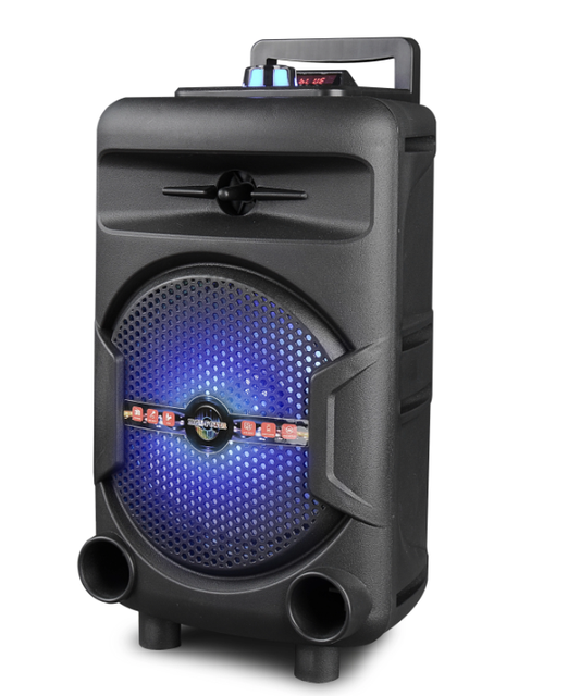 8-Inch Portable Home Theater Trolley Karaoke Woofer System RGB LED Lighting USB TF TWS AUX FM Computer Party Plastic Display