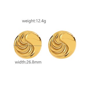 ชุดเครื่องประดับแฟชั่นทันสมัยสำหรับผู้หญิง ต่างหูห่วงสแตนเลสชุบทอง หลายชั้น กันน้ำ ดีไซน์แบบโปร่ง สำหรับงานปาร์ตี้ - Product Image 6