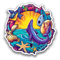 Dolphin Country Beach Style 3D Aimant en résine fortement magnétique Combinaison de métal acrylique pour réfrigérateur de bureau à domicile promotionnel