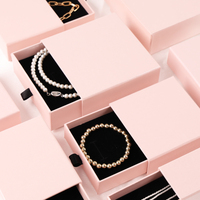 Boîte en papier rose de luxe de qualité supérieure au design gratuit pour bijoux Emballage étanche haut de gamme personnalisé pour colliers bagues boucles d'oreilles