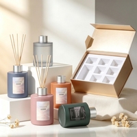 Flacon diffuseur de luxe en verre coloré à facettes de 100 ml, ambre givré, pour diffuseur à bâtonnets d'aromathérapie, vente en gros, OEM